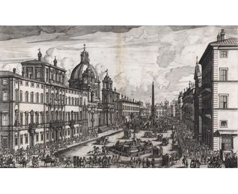 Falda, Giovanni Battista: (1648 Valduggia - Rom 1678). Prospetto della Nobil' Piazza Navona... Radierung bei G.J.Rossi, Rom u