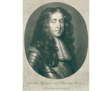 Portrait: des Guilielmus Henricus. D.G. van Orange. Mezzotinto. Abraham Blooteling nach P. Lely. 1678. 35 x 25,7 cm. Punktuel