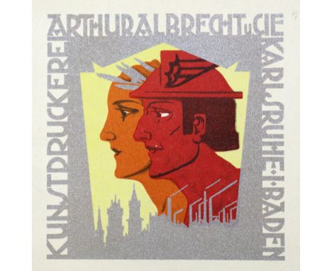 Albrecht,A.: Kunstdruckerei Arthur Albrecht u. Cie Karlsruhe i. Baden 1898-1928. (Karlsruhe 1928). 16 x 16 cm. Mit 48 Abb. 48
