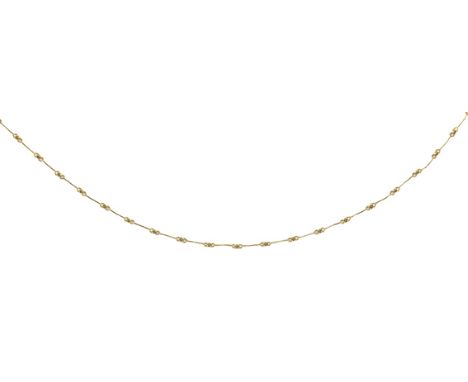 Ruckenbrod, Käthe: (Pforzheim 1905-1989 HD-Ziegelhausen). Designkette in 750 GG, Stäbchenförmige Elemente, Handarbeit. Feine 