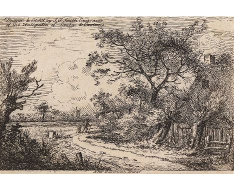 Smith, John Thomas: (1766 London 1833). 6 Bl. mit Landschaften. Radierungen, ca. 1795. Qu.16°-Qu.8°. 3 Bl. mit dem Namenszug 