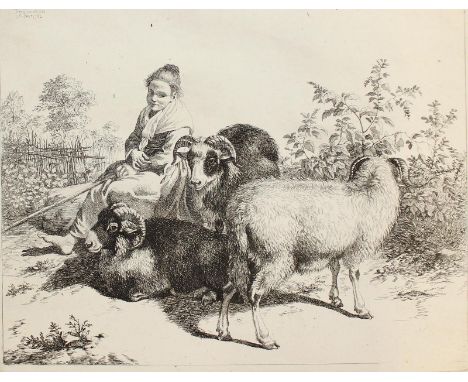 Londonio, Francesco: (1723 Mailand 1783). 3 Radierungen mit Darstellungen von Hirten mit Vieh. 19 x 24,4 cm - 24,4 x 19 cm. U