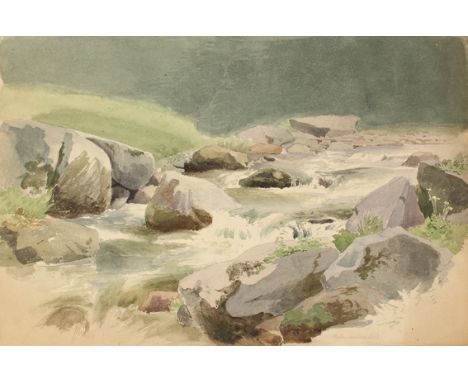 Wagner, Alfred: (1848 Zudar Rügen - Dresden 1917). Partie im Rabenauer Grund. Aquarell über Bleistift auf Velin. 24,4 x 37 cm