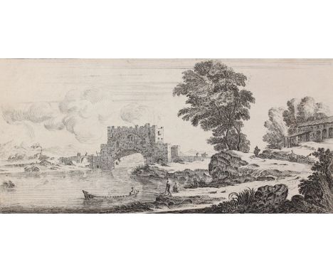 Perelle, Gabriel: (1603 Vernon - Paris 1677). 2 Radierungen, 17. Jhdt.  - Ansicht von Tivoli mit dem Tempel der Tiburtinische