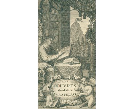 Rabelais,F.: Oeuvres. Nouvelle ed. 6 in 5 Bdn. Amsterdam, Bordesius 1711. Kl.8°. Mit 1 gest. Front., 1 gefalt. Kupferstichkar