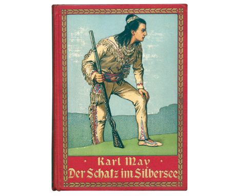 May,K.: Der Schatz im Silbersee. 7. Aufl. Stgt. u.a., UDV (1910). Mit 16 Tondruckbildern v. Ewald Thiel. 3 Bl., 527 S., 2 Bl.