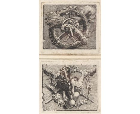 Bossi, Benigno.: (1727 Arcisate - Parma 1792). 4 Radierungen auf 2 Blatt aus einer Folge. Nr. 36-39. Plgr. ca. 8 x 9,2 cm. I.