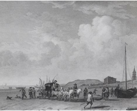 Den Haag.: La Plage de Schevelingen. Radierung von F.B. Lorieux nach A.v.d. Velde, um 1810. Plgr. ca. 30,5 x 42 cm, Blgr. ca.