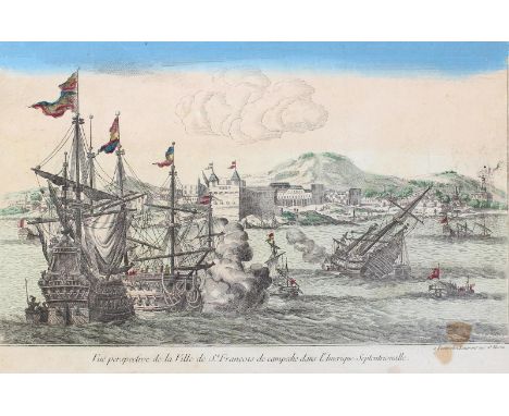 San Francisco.: "Vue perspective de la Ville de St. Francois de campeche dans l'Amerique Septentrionalle". Ansicht eines Sege