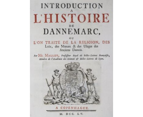 Mallet,(P.H.).: Introduction a l'histoire de Dannemarc, ou l'on traite de la religion, des loix, des moeurs &amp; des usages 