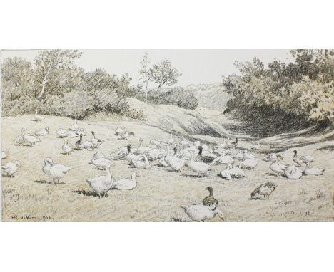 Volkmann, Hans Richard von: (1860 Halle/Saale 1927). 8 Bl. in versch. Techn. u. Formaten. Sign., mit dem Namenszug u. Datum i