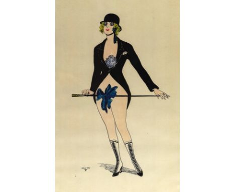 Burlesque-Tänzerinnen.: 2 Farblithographien von Alfons Artos. 1924. 20. Jhdt. Ca. 39 x 29,5 cm.   R