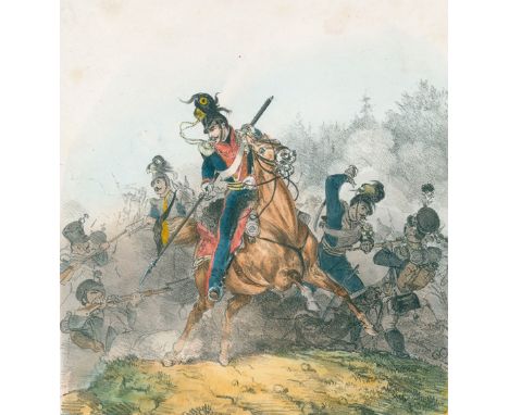 Monten, Dietrich: (1799 Düsseldorf - München 1843). Reiterportraits und Uniformtafeln. 90 farbige Lithographien. Ca. 29 x 20 
