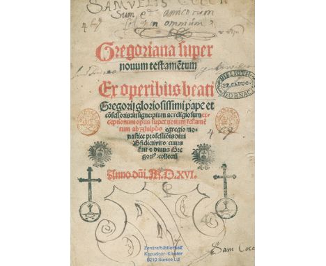 Gregor I., Papst.: Gregoriana super novum testamentum ex operibus beati Gregorij gloriosissimi pape et confessoris, insigne, 