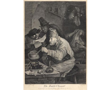 Der Holländische Chemiker.: The Dutch Chymist. Kupferstich v. J. Boydell nach J. Stein. Um 1780. Plgr. 40,5 x 29,8 cm. - Etw.