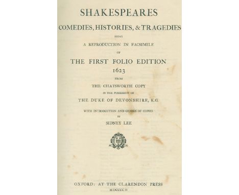 Shakespeare,W,: (Works). Comedies, Histories, and Tragedies, being a reproduction in facsimile of the first folio edition 162