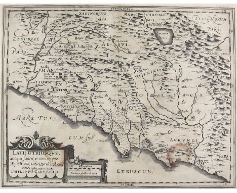 Italien.: 4 Bl. Radierungen v. N.Geilkerck aus: P.Cluver, Italia Antiqua um 1625. Je ca. 28 x 36 cm.  ╔Kalabrien u. Teil von 