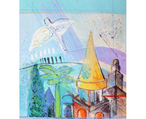 Shemi, Calman: (1939 Mendoza, Argentinien). Jerusalem 1. Farbserigraphie auf Karton. 60,3 x 53 cm. Li. mittig sign. u. num.  