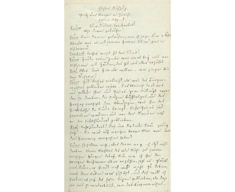 Hottinger, Jakob.: Rüdger Manness. - Arnold von Winkelried. 2 Schauspiele. Deutsche Handschrift auf Papier, 19. Jhdt. 3 nn. B
