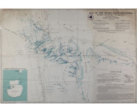 Antarktis.: Map of the Queen Maud Mountains Between Longitudes 1750 and 1350 W. from the surveys of the Byrd Antarctic Expedi