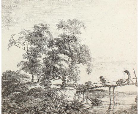 Klengel, Johann Christian: (1751 Kesseldorf - Dresden 1824). 5 Radierungen. Landschaften. Ende 18. Jhdt. 3,5 x 10 - 18,5 x 22