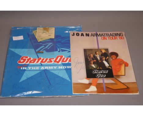 Autographs: Status Quo "You're In The Army Now" official 1986 UK 32-page 13" x 11" tour programme signed to the cover, with t