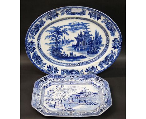 An oval Doulton Burslem 'Madras' meat plate, together with a Burleigh-ware lozenge-shaped meat plate CONDITION REPORT; Doulto