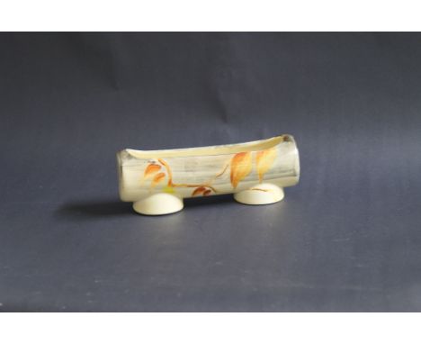 Clarice Cliff 'Leaf' flower trough CONDITION REPORT; Wear to rim, several glaze faults
Approximately 17.5 cm in length