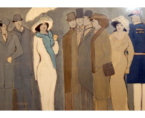 David Shneuer 'Parasol' coloured lithograph, limited edition 222/300. signed in pencil CONDITION REPORT; Approximately 72 cm 