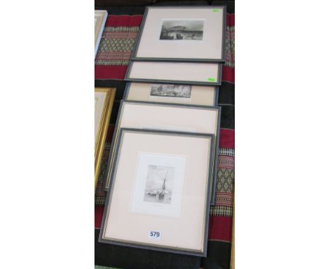 Five black and white prints; Rye, Hastings et cetera