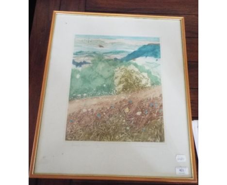 J Jarratt, Palladium Bridge, Stowe Park Gardens, oil on board, signed 50 x 38 cm, and a Robert R Greenhalf print (2)