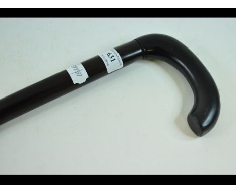 A lignum vitae walking stick, 85 cm long
