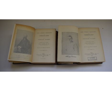 Nansen (Fridtjof) The First Crossing of Greenland, two vols, 1890, vol one with R N Rudmose-Brown ink stamp, and with embosse