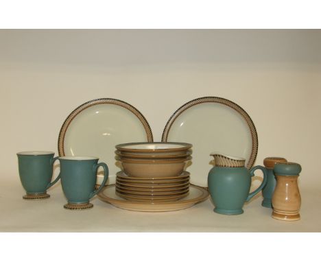 A quantity of Denby Luxor dinner and teawares, mostly seconds, other ceramics, a chess set, model ship and pictures, and othe