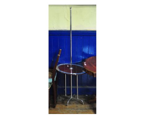 An Art Deco style chrome standard lamp, with glass table, 157 cm high (lacks fitting) Condition report Report by GHThere shou