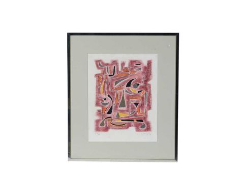 Gustave Singier(Belgian, 1909-1984)"Traite des Appareils",signed,limited-edition lithograph,47 x 37cms, framed.