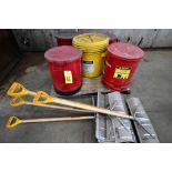 LOT CONSISTING OF: waste cans, spill kit, snow shovels