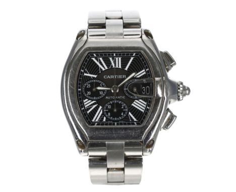 Cartier Roadster XL chronograph automatic stainless steel gentleman's wristwatch, reference no. 2618, serial no. 90851xxx, bl