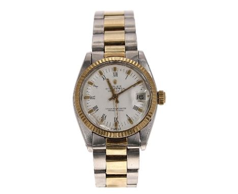 Rolex Oyster Perpetual Datejust gold and stainless steel mid-size wristwatch, reference no. 6827, serial no. 7159xxx, circa 1