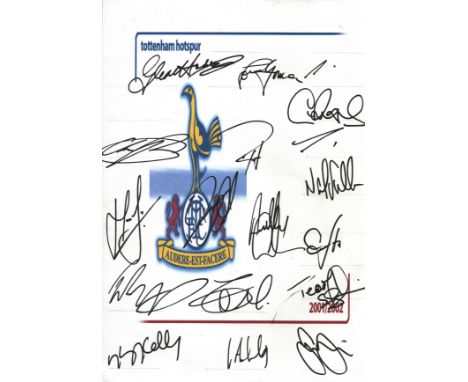 Teddy Sheringham, Gavin Kelly, Gary Doherty, Chris Armstrong & Alton Thelwell signed plus many others 'Tottenham Hotspur Team
