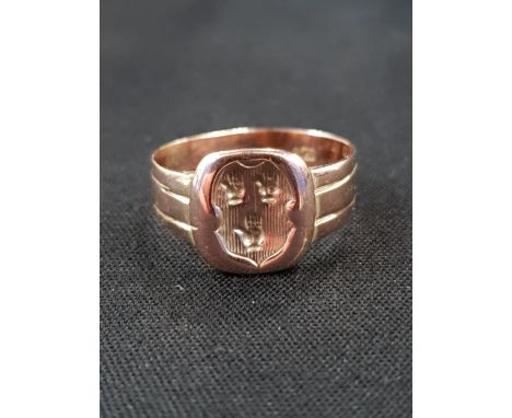 ANTIQUE 9 CARAT GOLD SEAL RING 