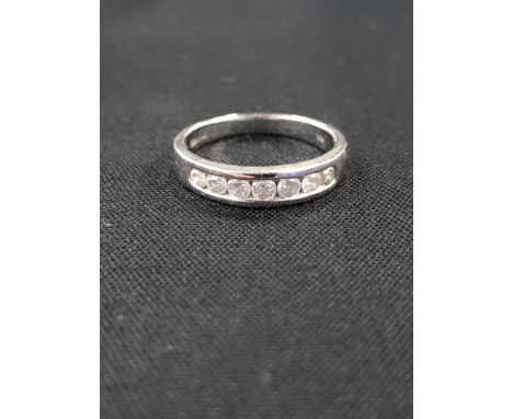 18 CARAT WHITE GOLD &amp; DIAMOND 7 STONE RING WITH 0.33 CARAT OF DIAMONDS 