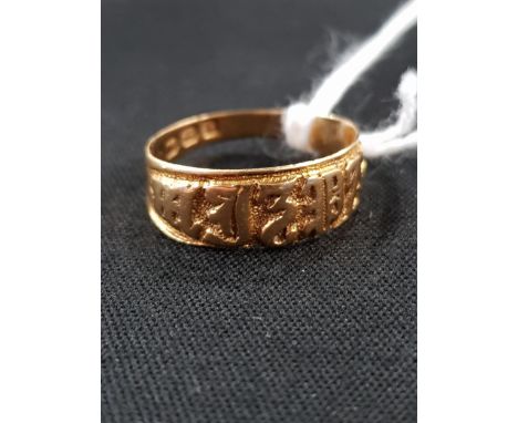 18 CARAT GOLD RING 2 GRAMS  A/F 