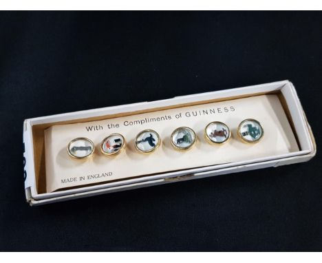SET OF 6 VINTAGE GUINNESS BUTTONS 