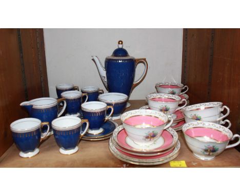 SECTION 29. A Spode 'Hyde' pattern coffee service and a collection of Foley cups and saucers.