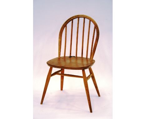 Two Ercol style stick back chairs, 82cm high 