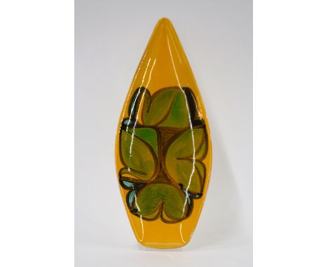 A Poole pottery spear shaped dish, mark to base Poole, England '82, 44cm x 18cm