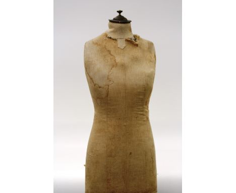 A vintage tailor's dummy, raised on tripod base, 154cm
