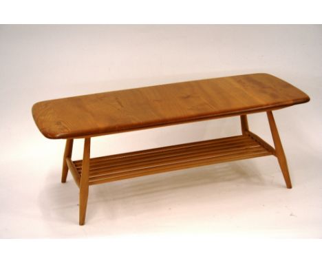 A light Ercol coffee table, 36cm high x 104cm wide x 45cm deep 