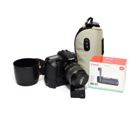 Canon EOS 30D Camera with EF-S f4-5.6 17-85mm lens and BG-E2 Battery Grip; Canon EF f4.5-5.6 100-400mm lens L IS Ultrasonic; 
